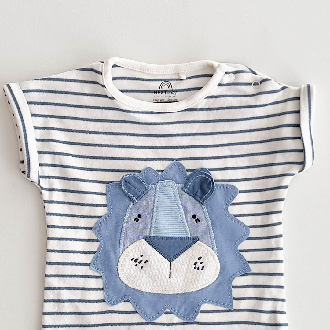 NEXT BABY BLUE STRIPED JUMPSUIT