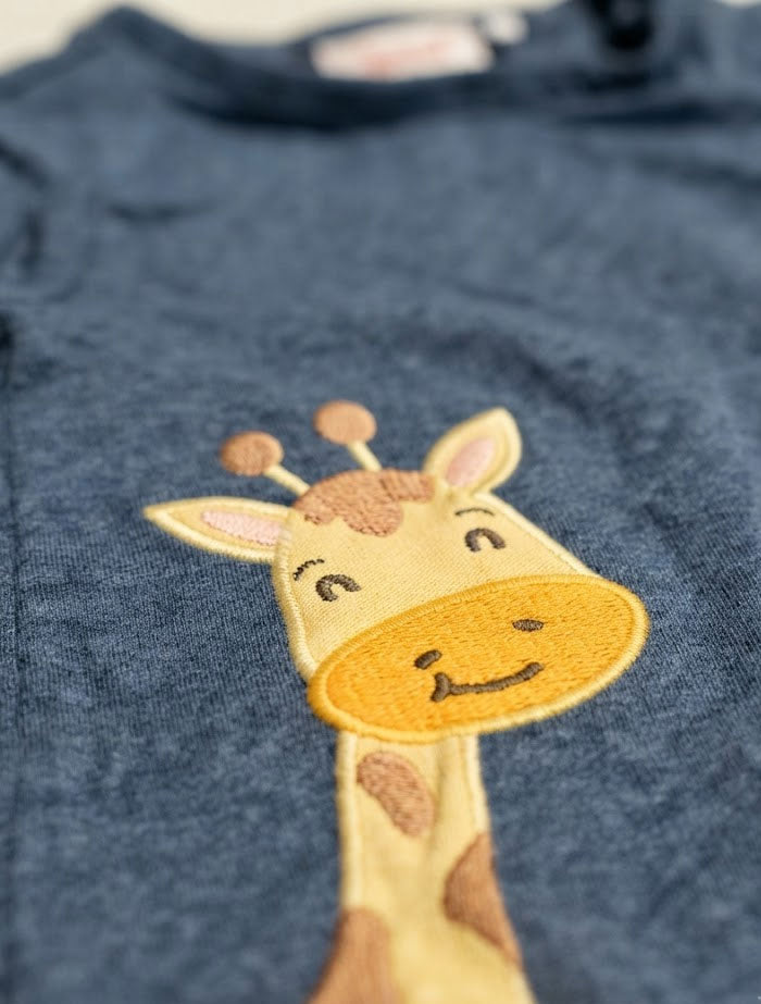 Blue giraffe boys jumpsuit