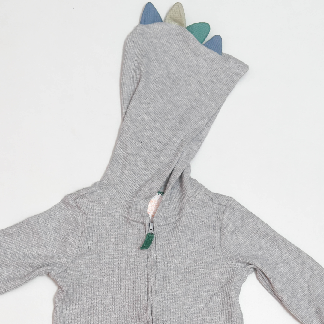 GREY KNITTED HOODIE ROMPER