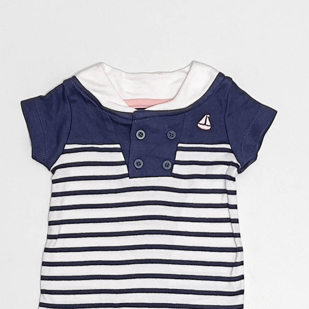 NAVY BLUE STRIPED JUMPSUIT