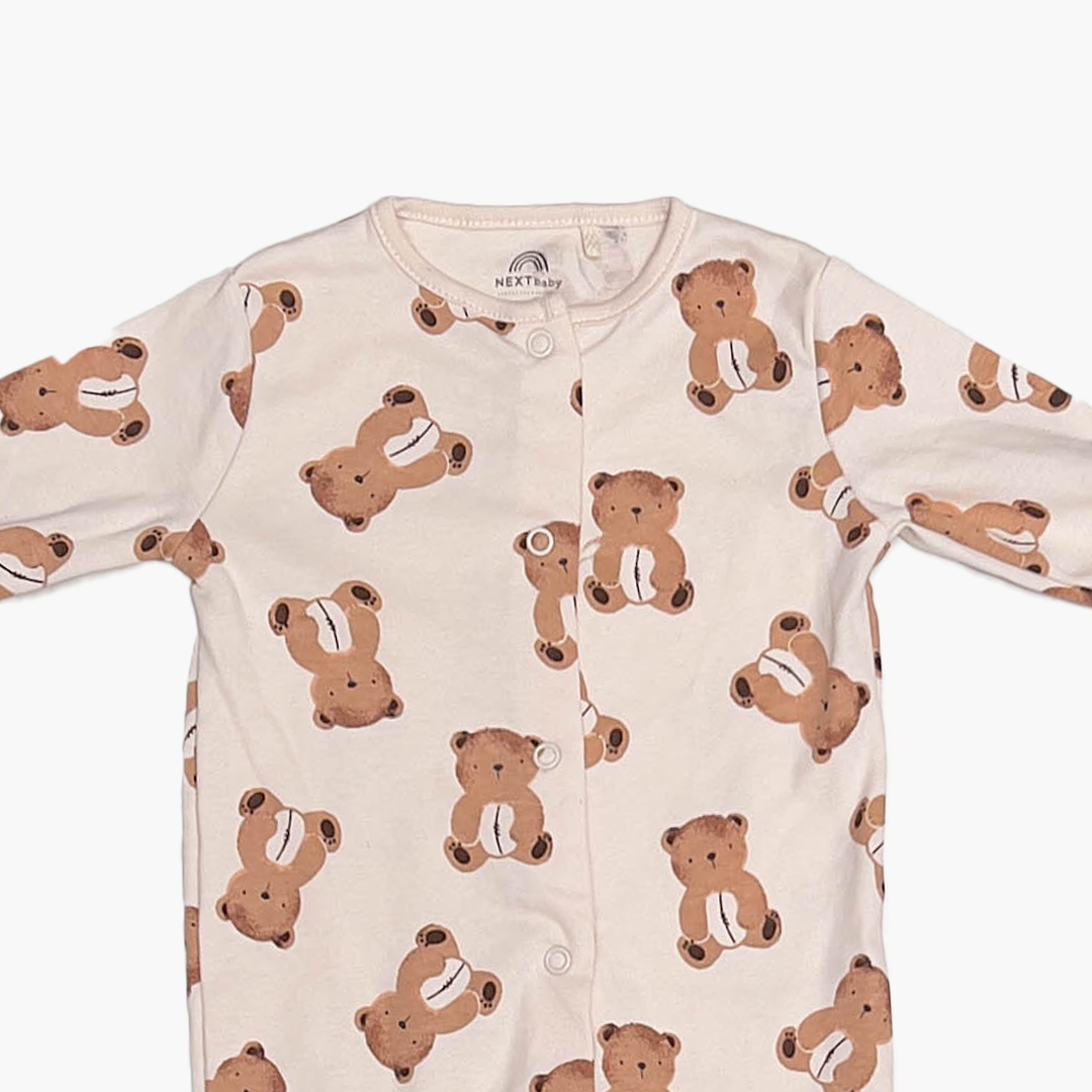 BEIGE TEADDY BEAR ROMPER