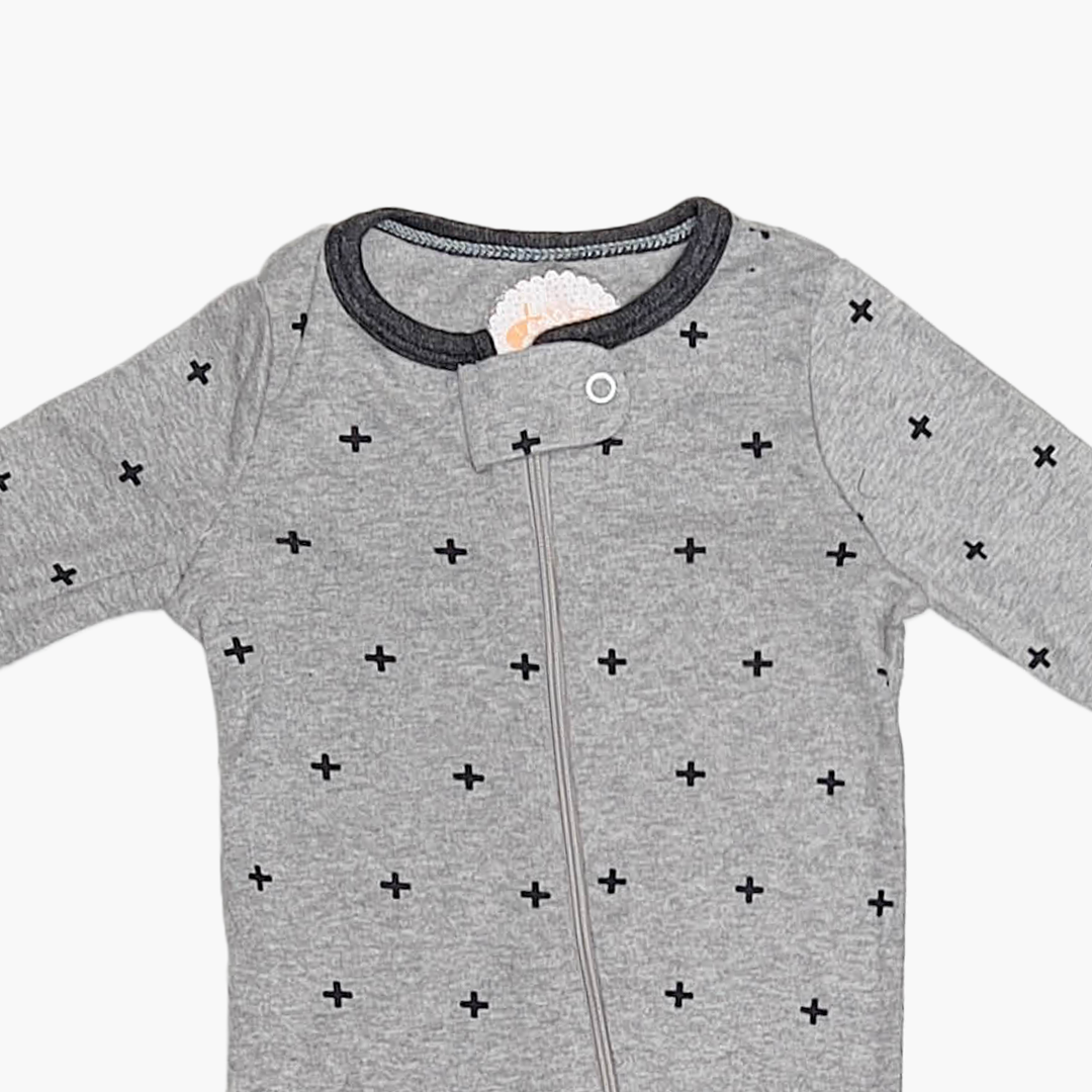 GREY PLUS PRINTED SLEEPSUIT