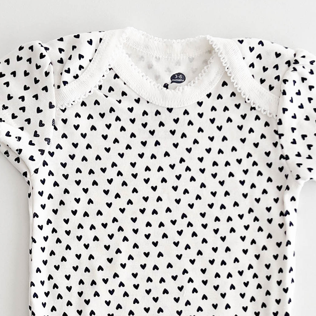 NAVY BLUE LOVE PRINTED ONESIE