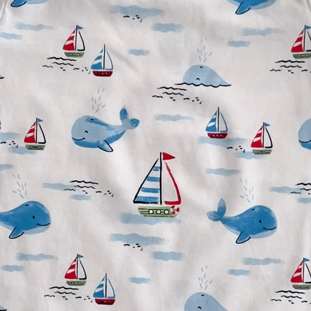 WHALE BLUE PATTERNED JUMPSUIT