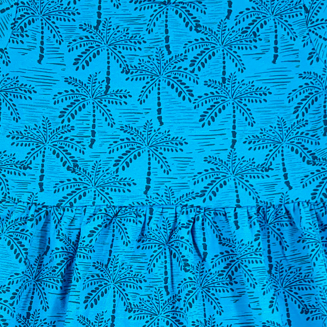 Tree Pattern Teal color girls frok | 3-4 Years |