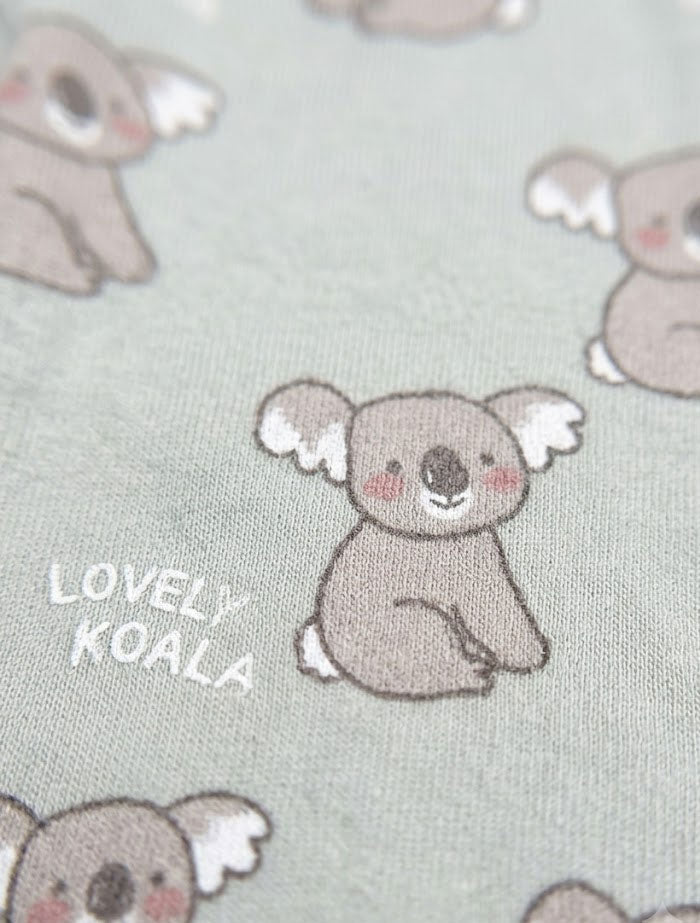 Pastel green printed button sleepsuit