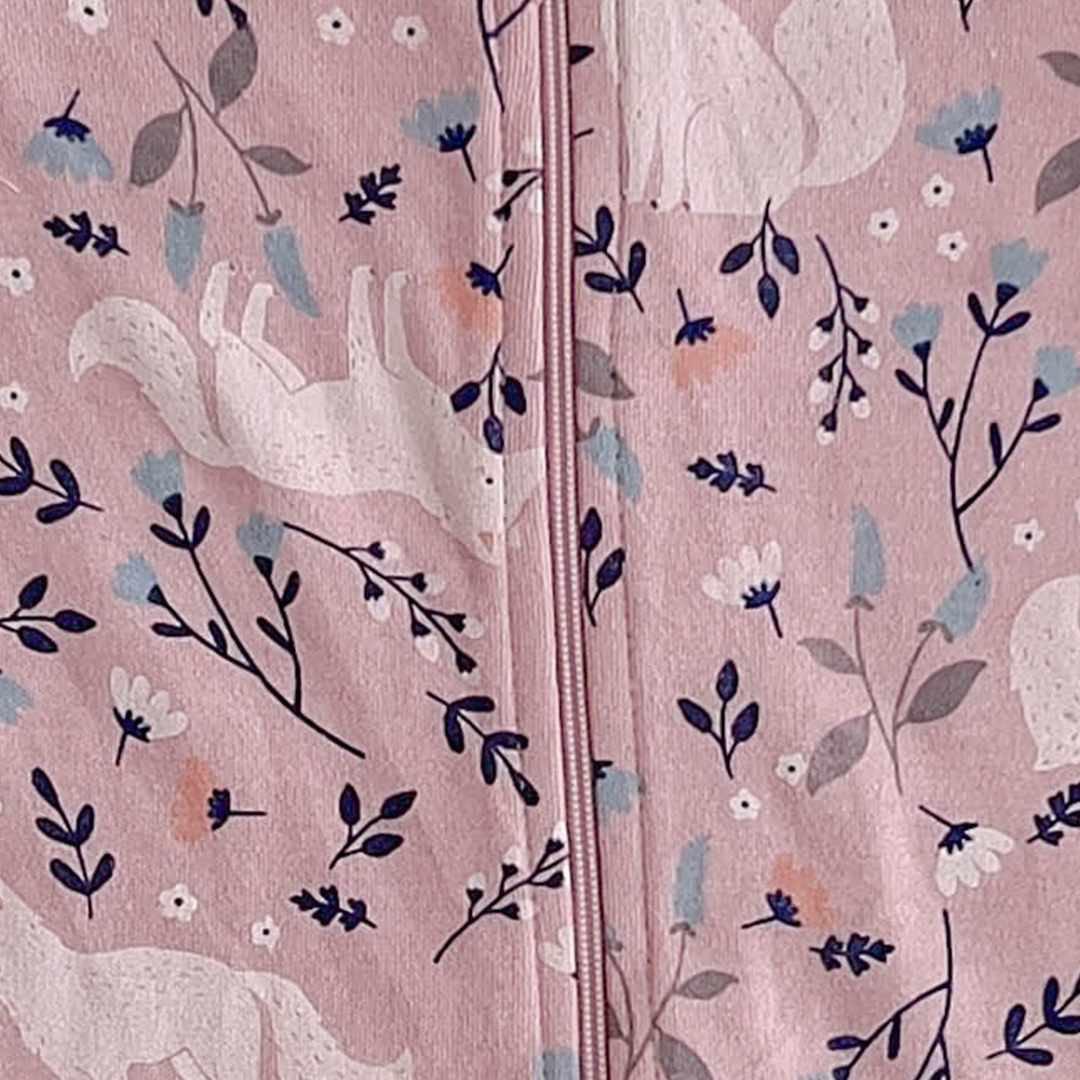 PASTEL PINK PRINTED SLEEPSUIT