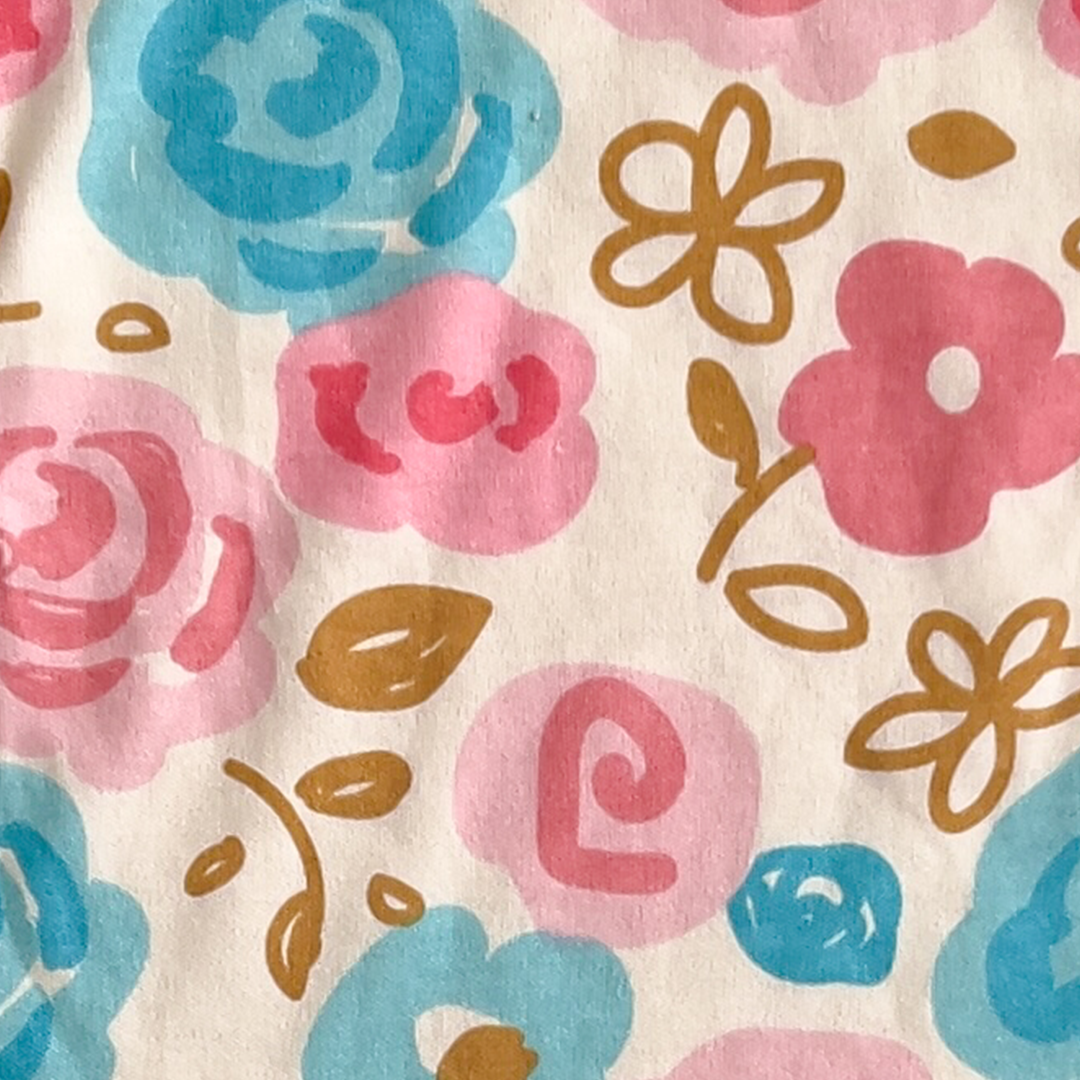 PINK AND BLUE FLORAL BURP CLOTH