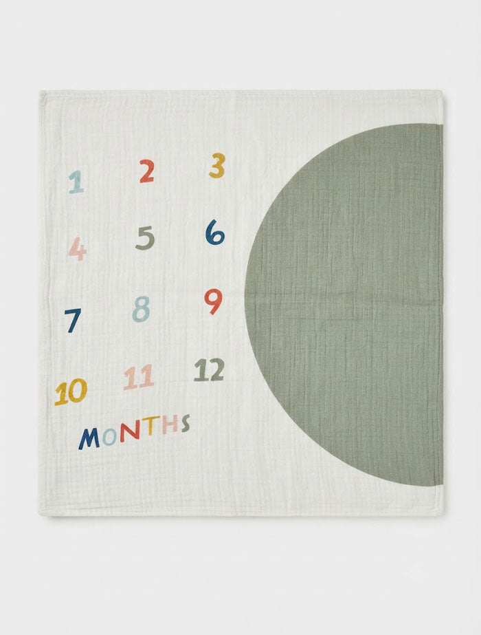 Muslin Milestone Swaddle – Sage Moon