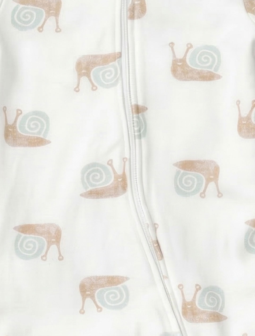 WHITE PRINTED ZIPPER VISCOUS SLEEPSUIT