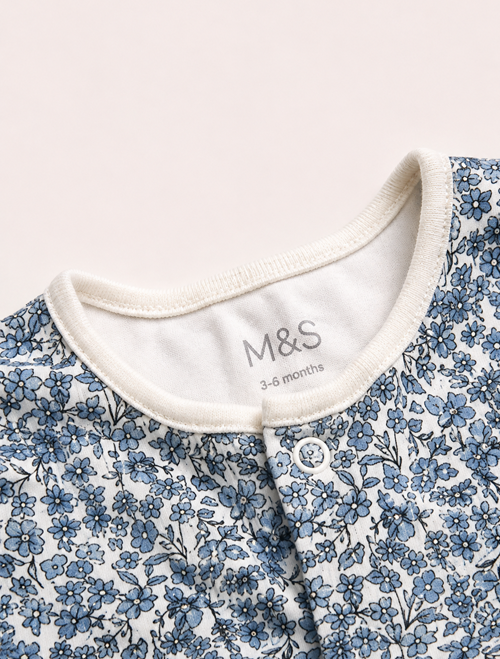 Blue florals girls sleepsuit
