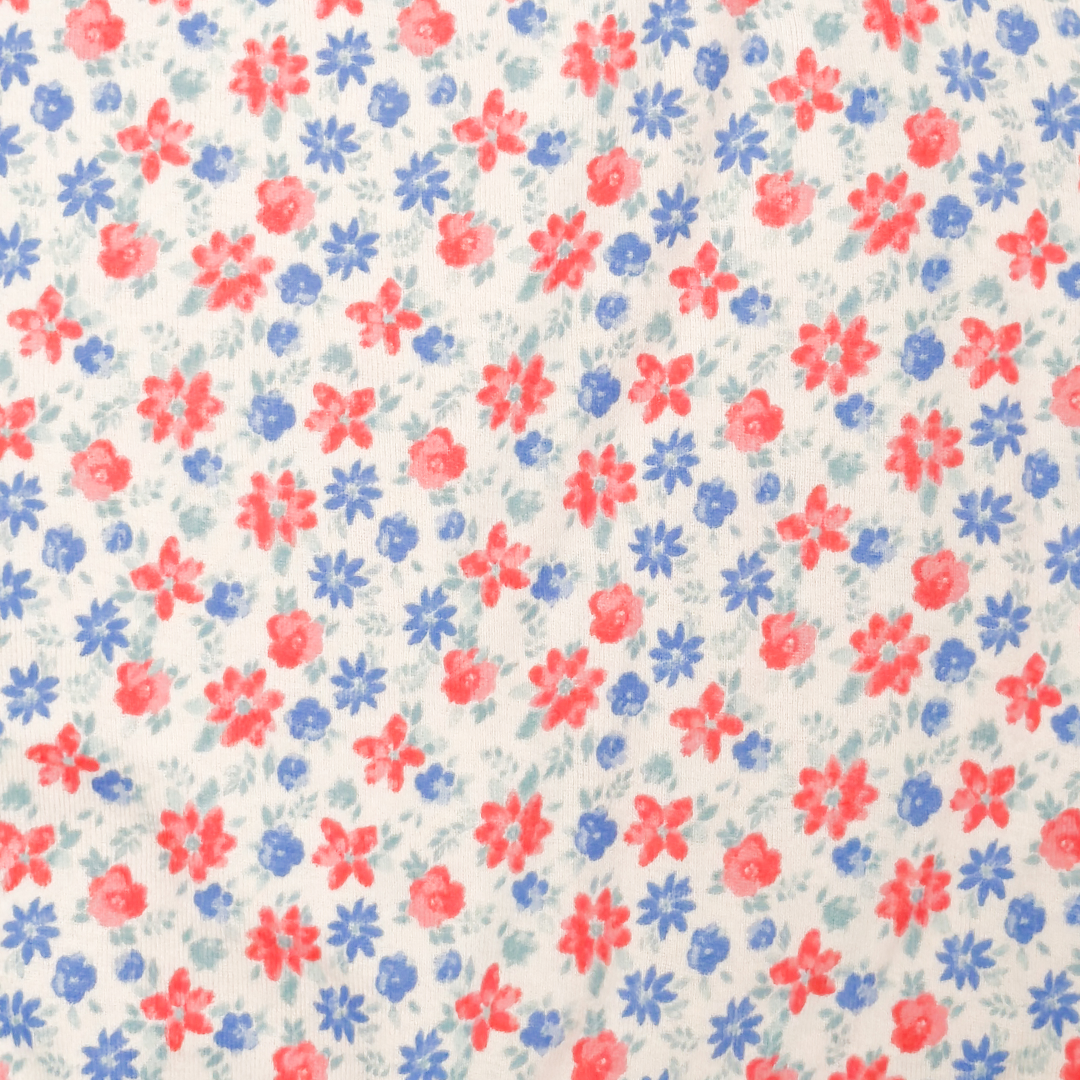 RED BLUE FLORAL PRINTED JUMPSUIT