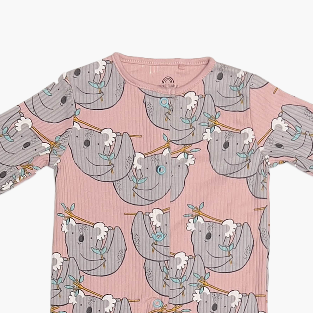 SLOTH PRINTED RIBBED ROMPER