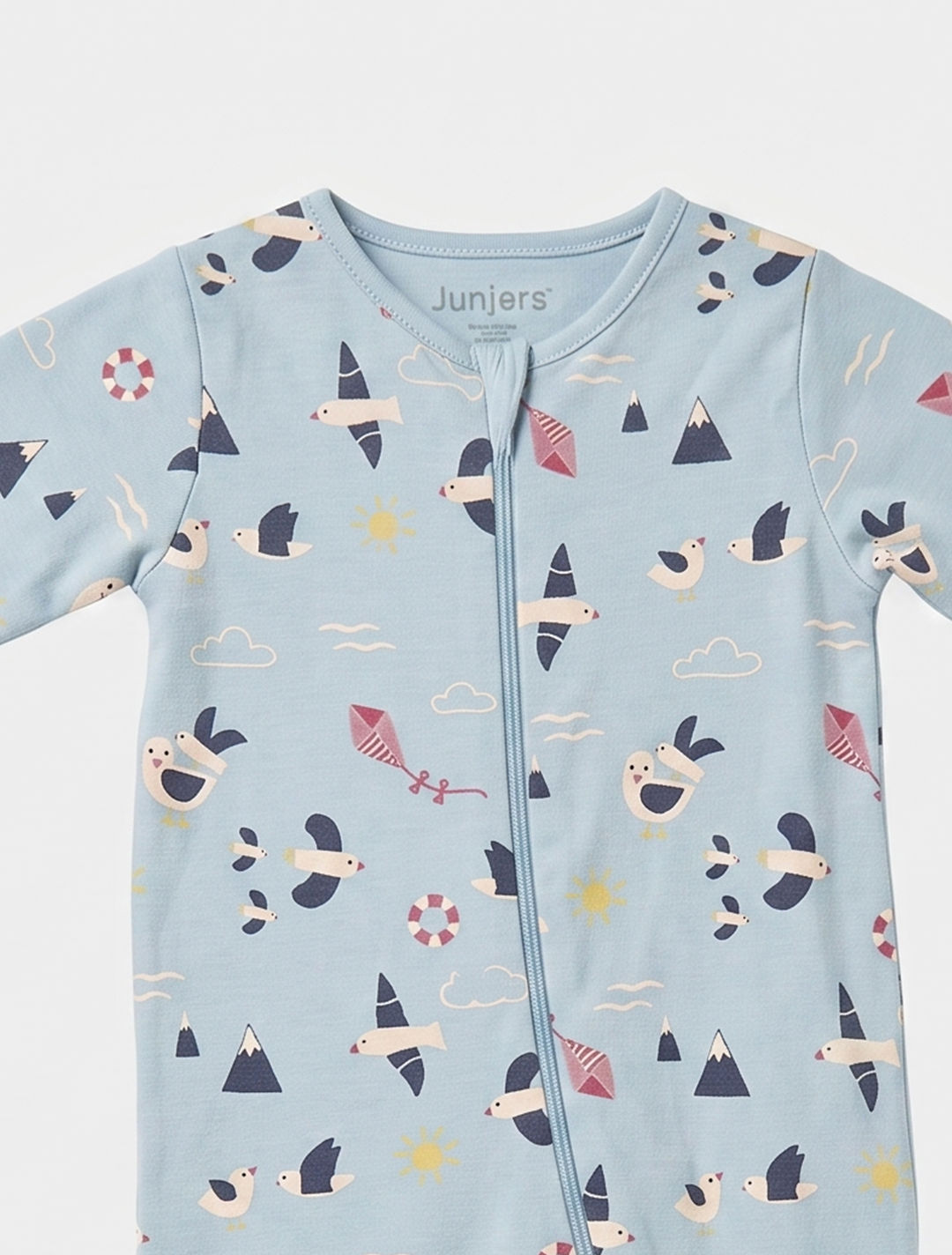 Blue patterned zipper sleepsuit
