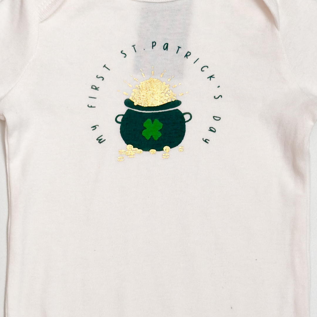 WHITE PRINTED FULL SLEEVE ONESIE