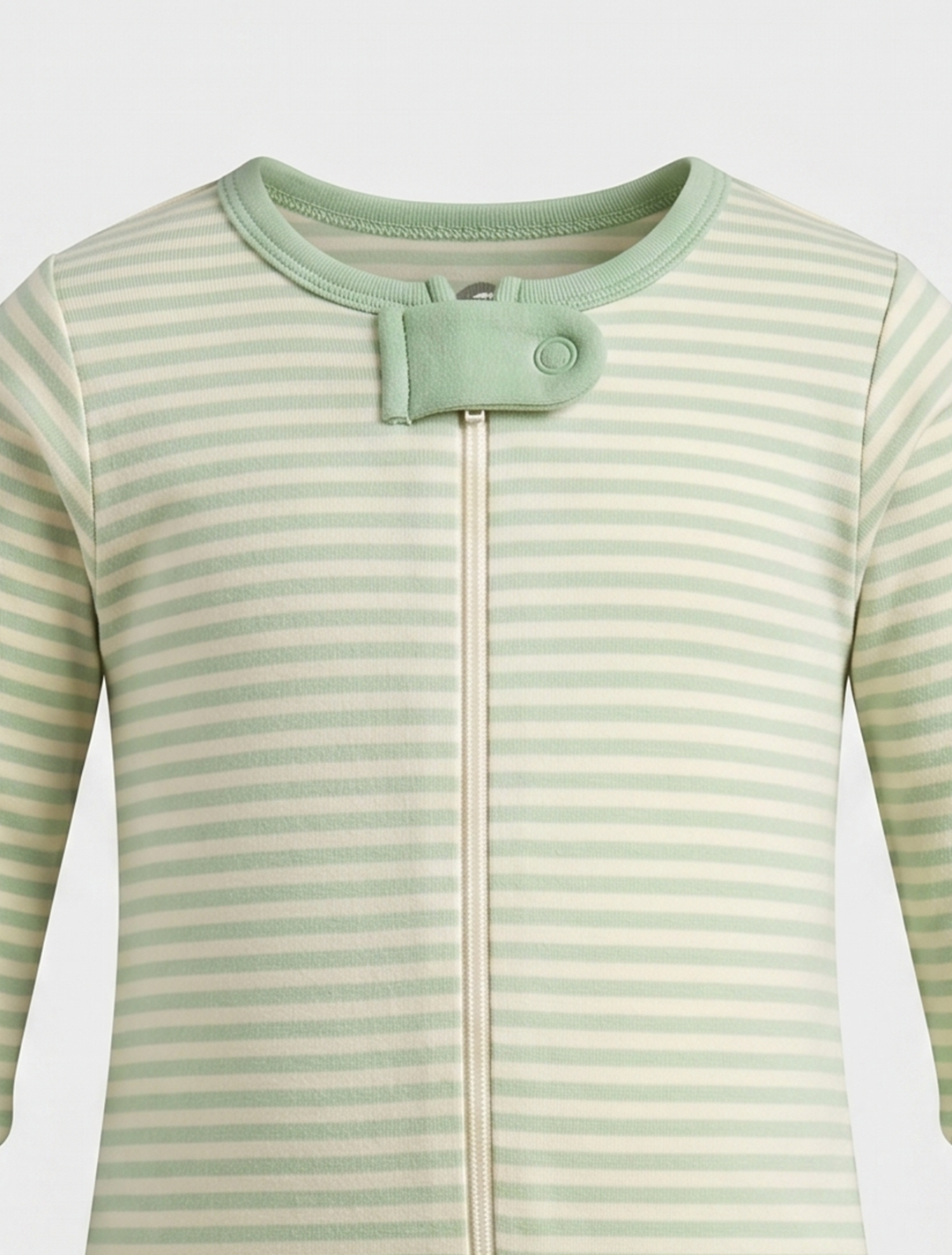 Green striped zipper sleepsuits