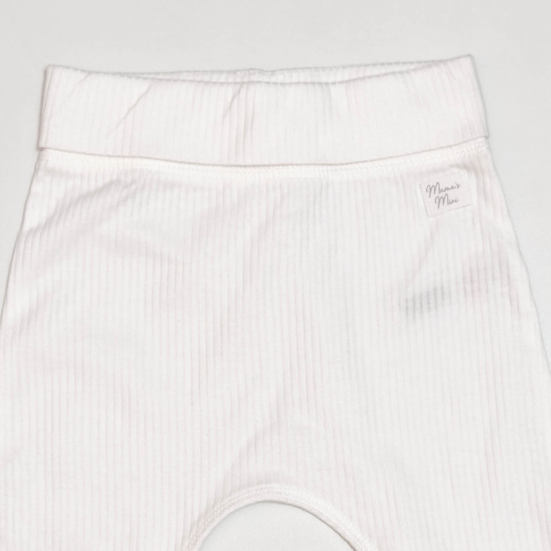 WHITE RIBBED PANTS