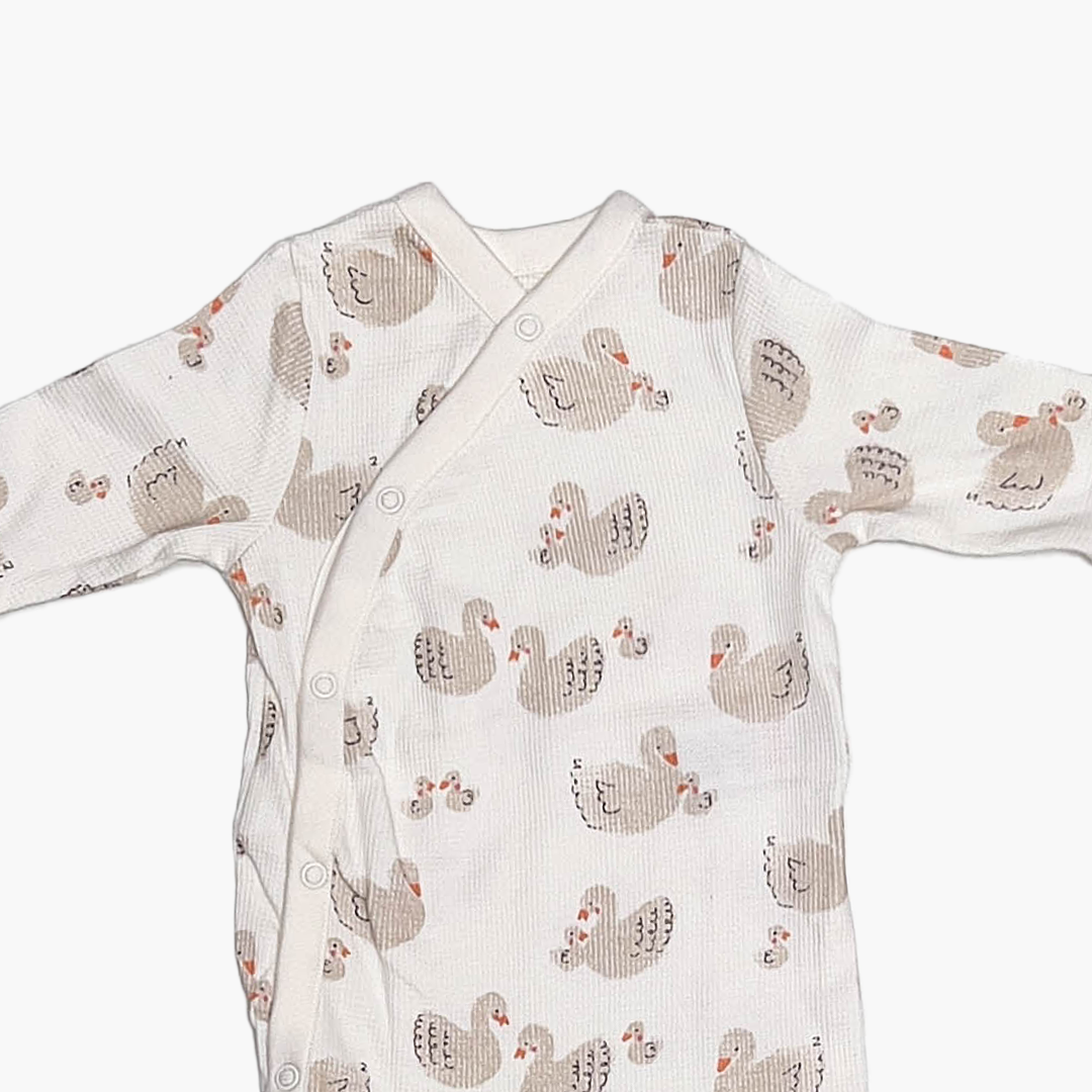 WHITE SWAN PRINTED KNITTED ROMPER