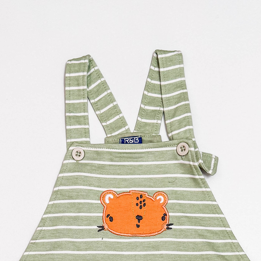 SAGE GREEN STRIPED DUNGAREE