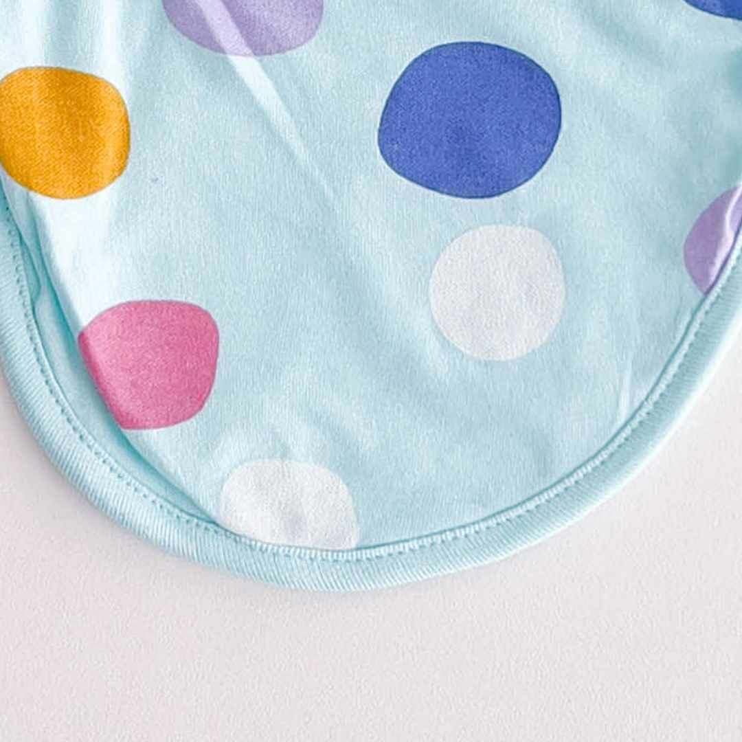 BLUE DOTTED ROUND BIB