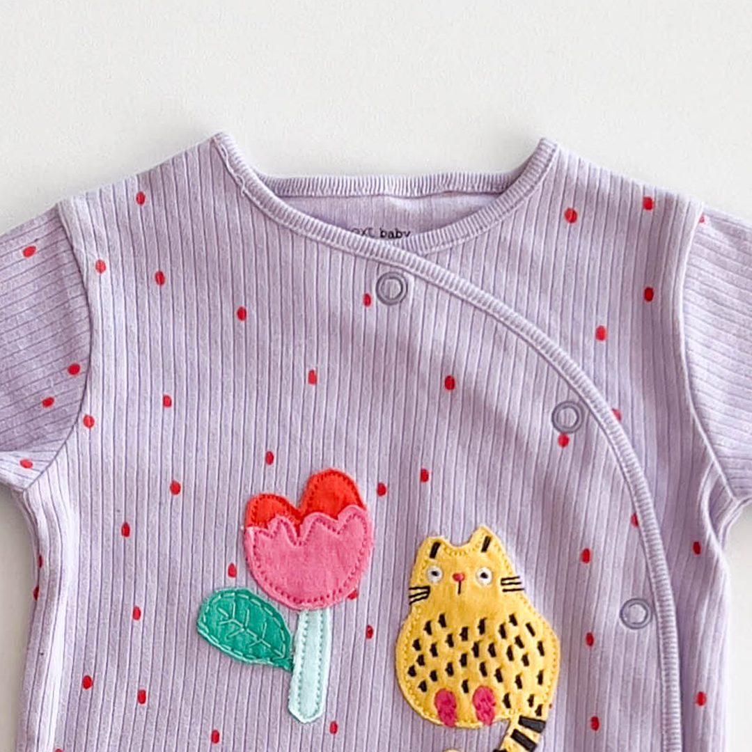 LAVENDER UNISEX RIBBED ROMPER