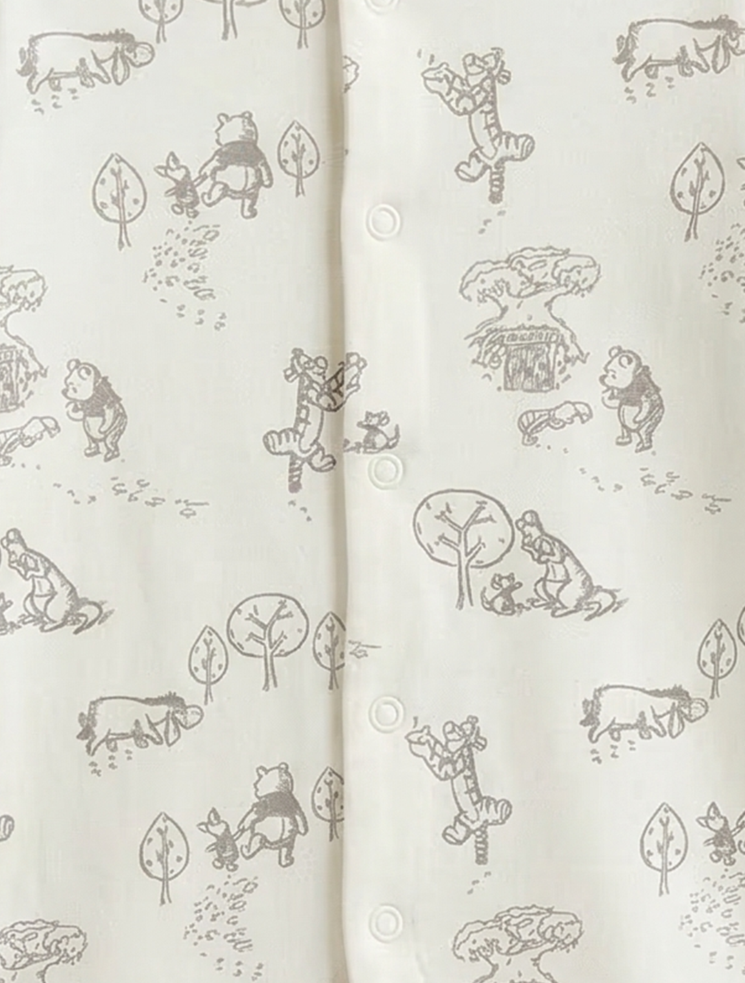 WHITE PRINTED BUTTON SLEEPSUIT