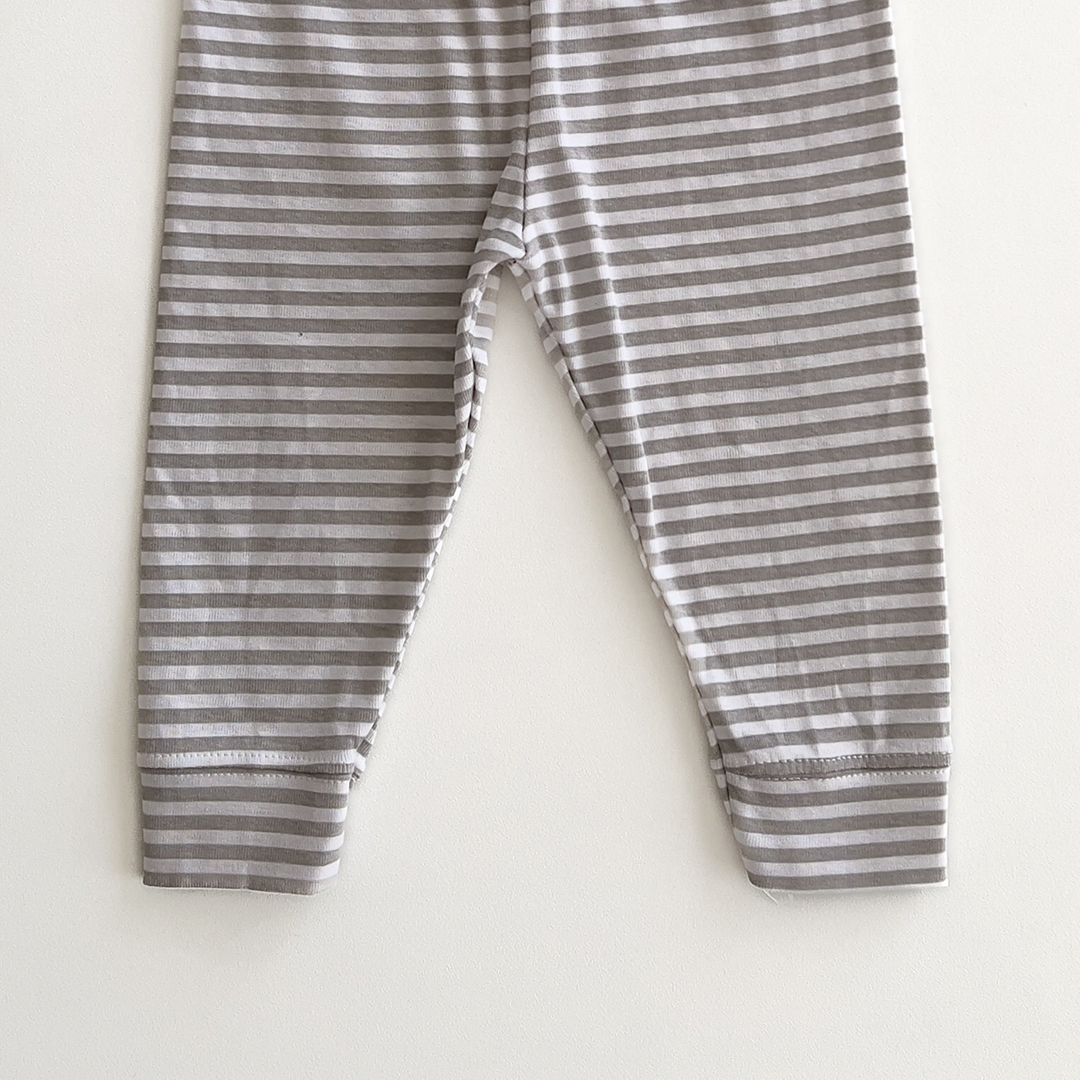 GREY STRIPED COTTON PANTS