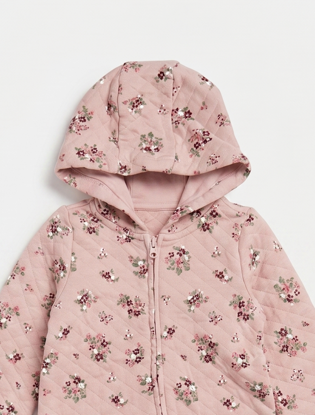 DUSTY PINK FLORAL QUILTED COTTON  ROMPER