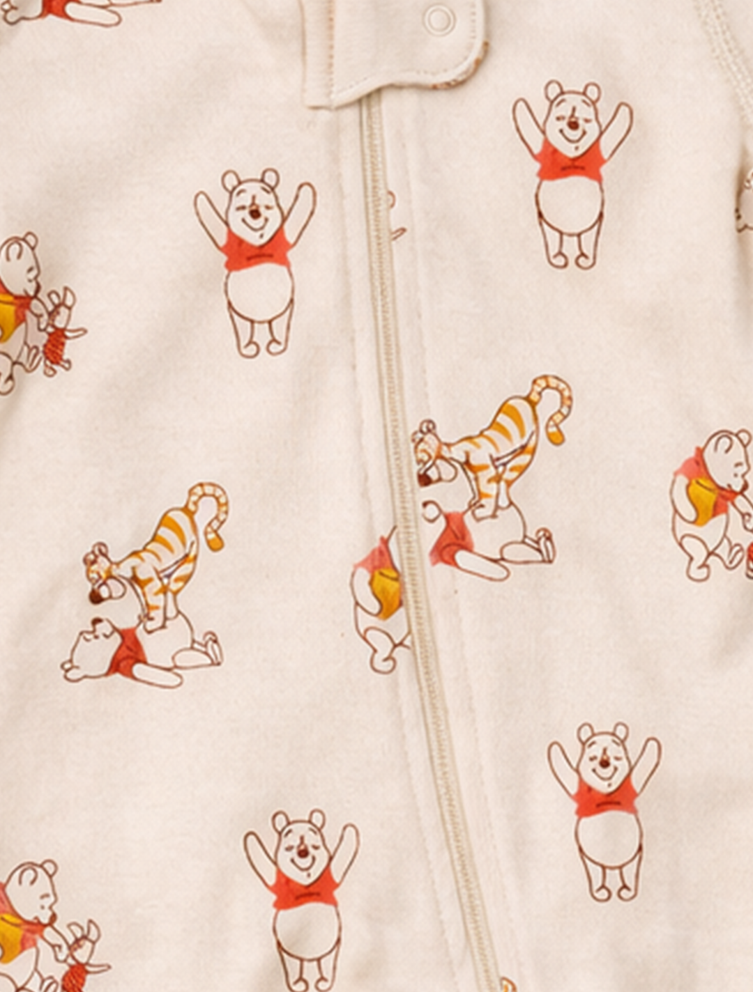 BEIGE PHOO PRINTER ZIPPER ROMPER