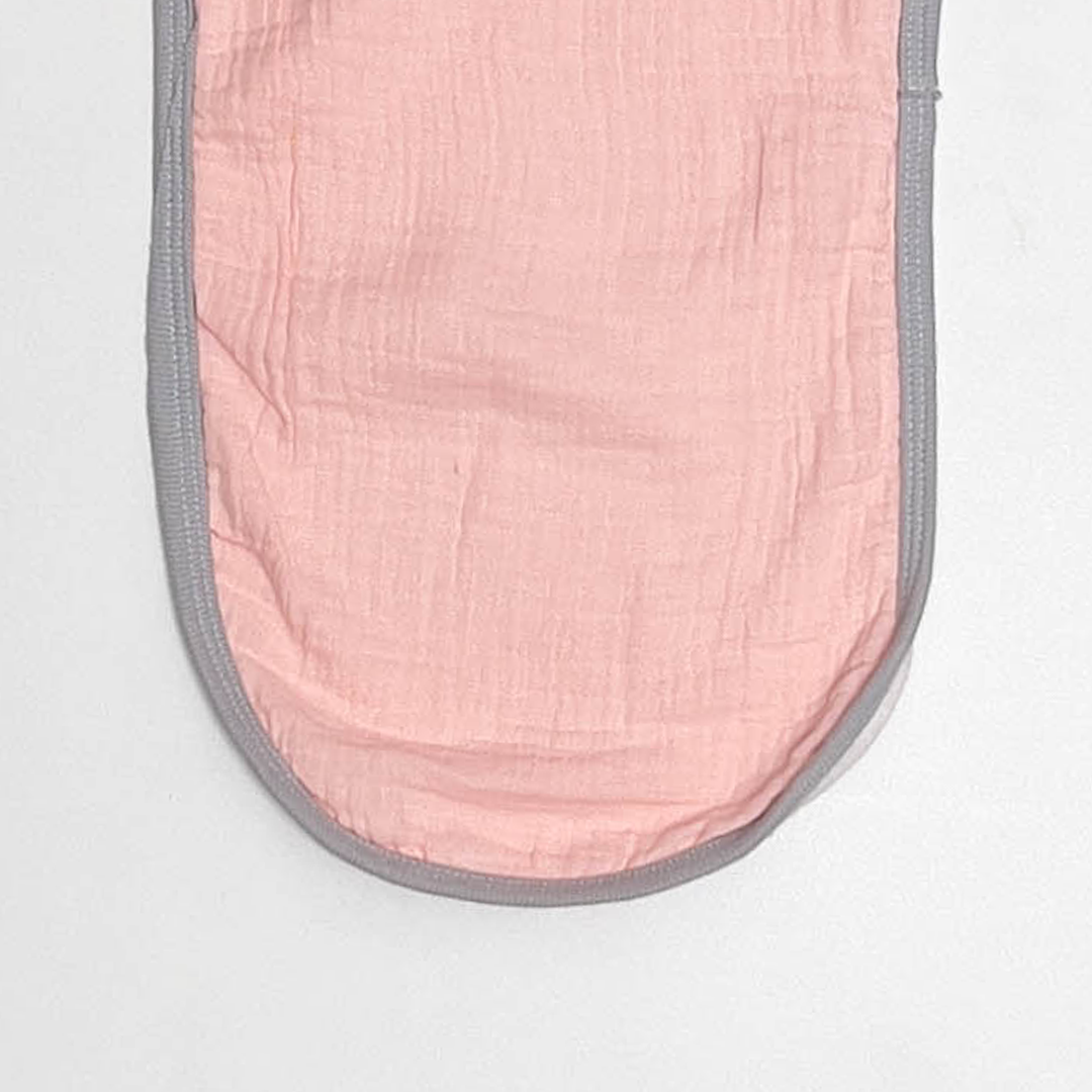 PEACH GREY MUSLIN BURP CLOTH