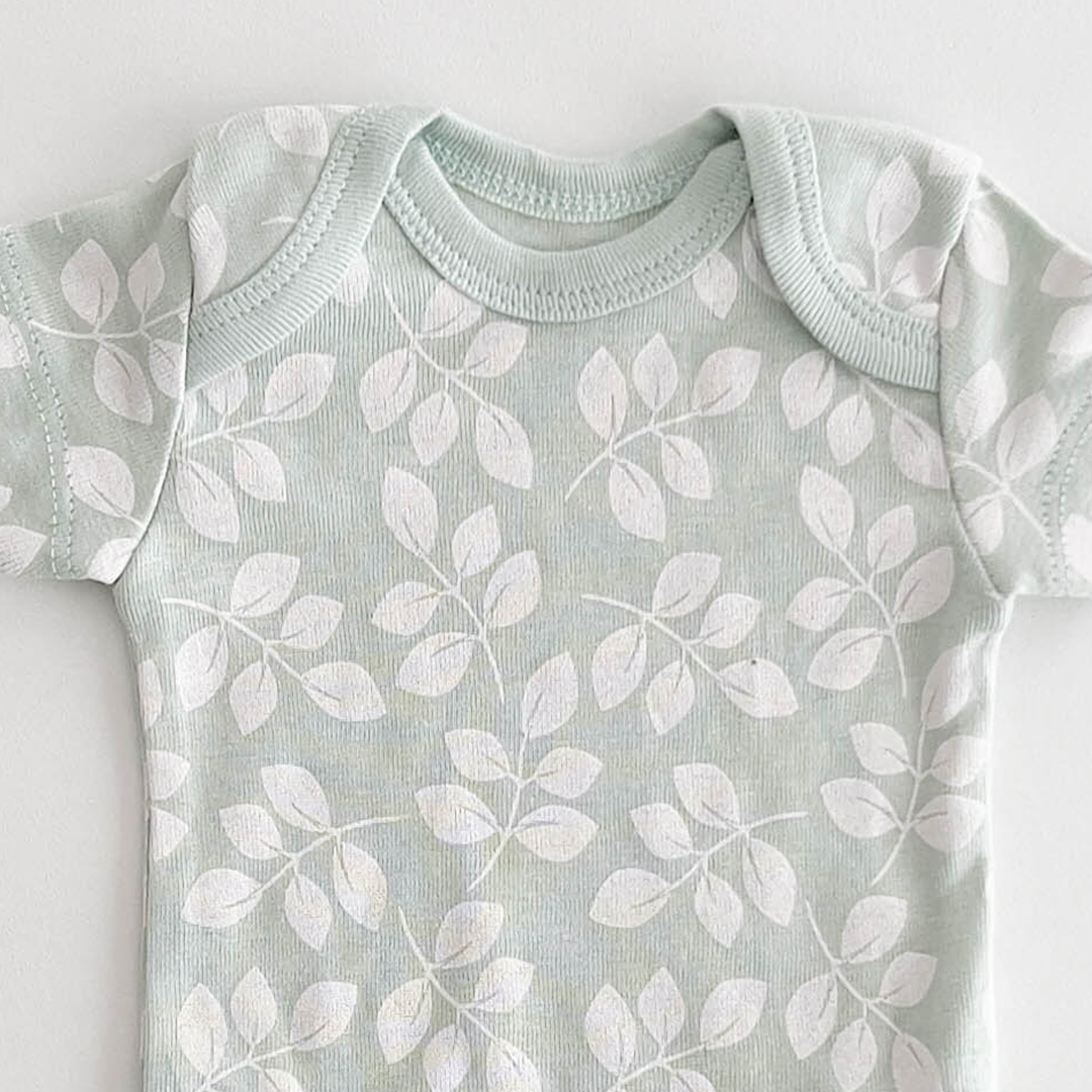 PASTEL GREEN PRINTED ONESIE
