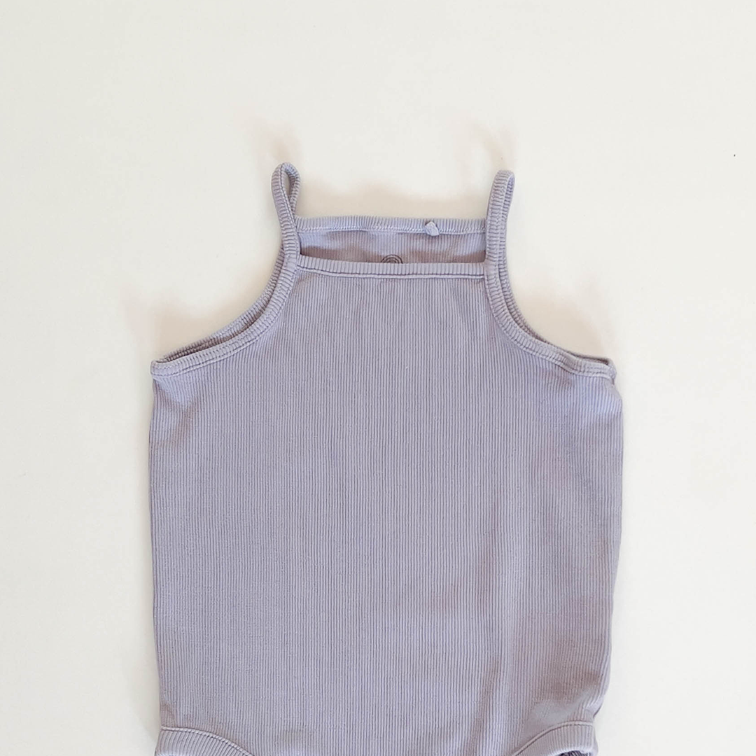 SPAGHETTI STRAP RIBBED ONESIE