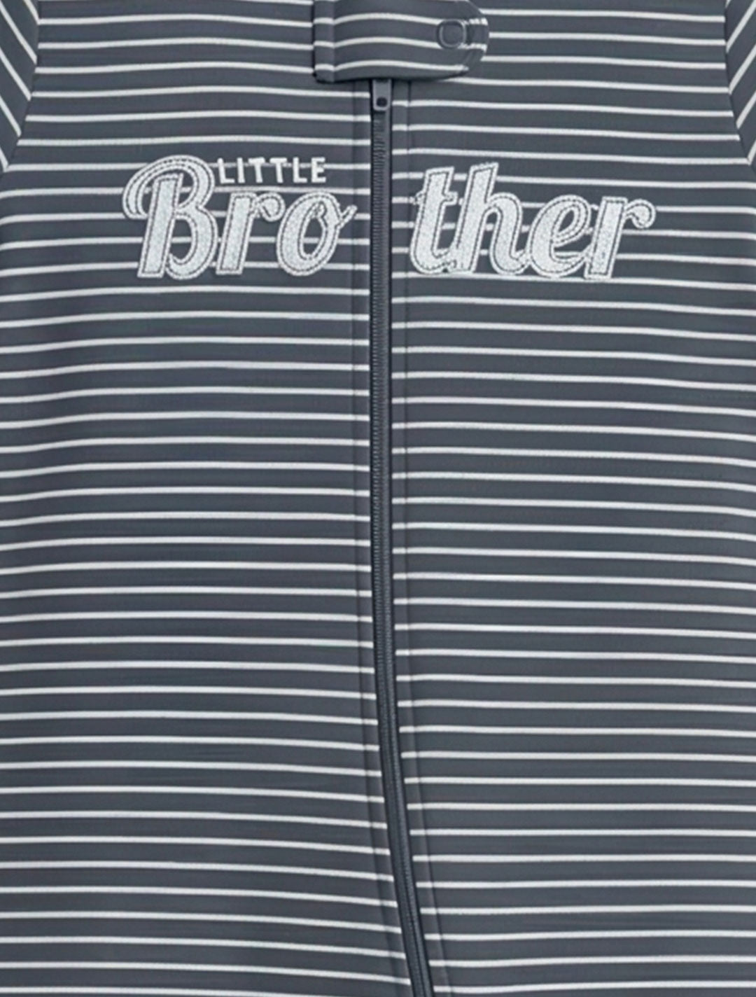 DARK GREY STRIPPED SLEEPSUIT