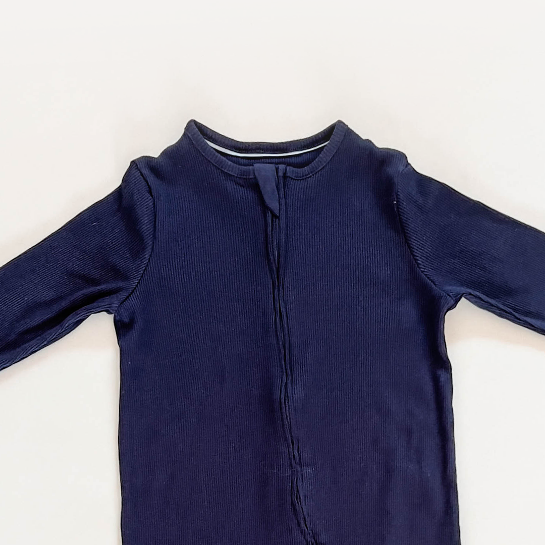 NAVY BLUE RIBBED SLEEPSUIT