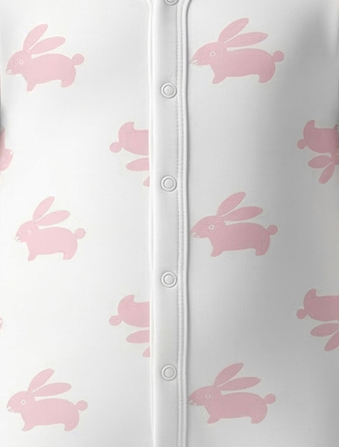 PINK BUNNY BUTTON SLEEPSUIT