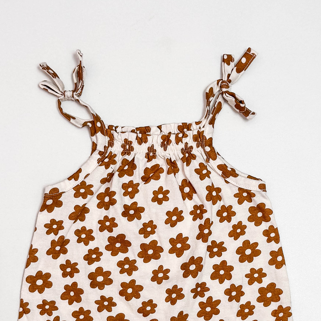 BROWN FLORAL FANCY JUMPSUIT