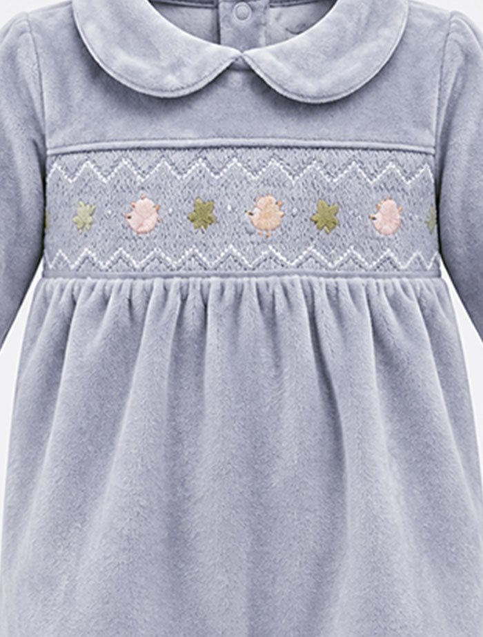 Light blue velvet sleep suit