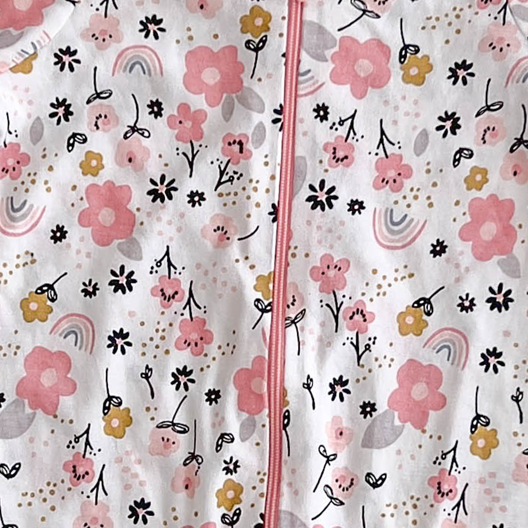 PINK FLORAL PRINTED SLEEPSUIT