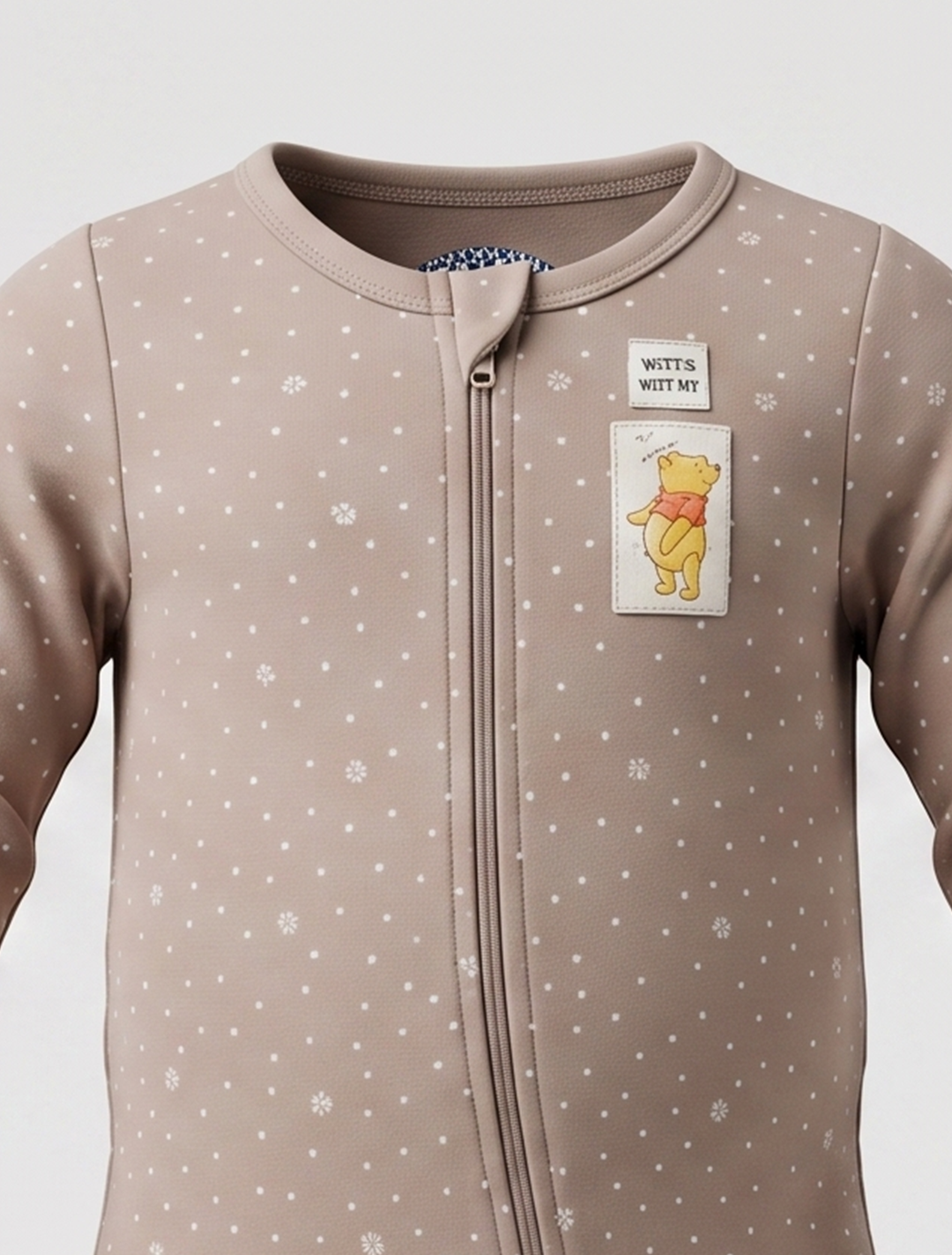 Brown unisex zipper sleepsuit