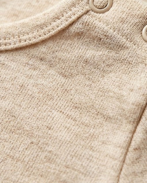 Beige button plain onesie