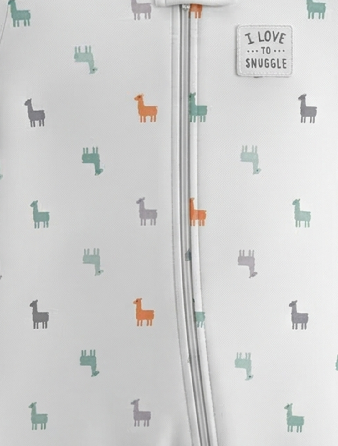 WHITE LLAMA PRINTED SLEEPSUIT