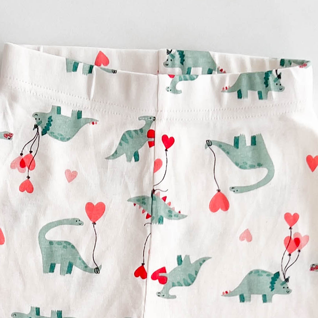 WHITE DINOSAUR PRINTED PANTS