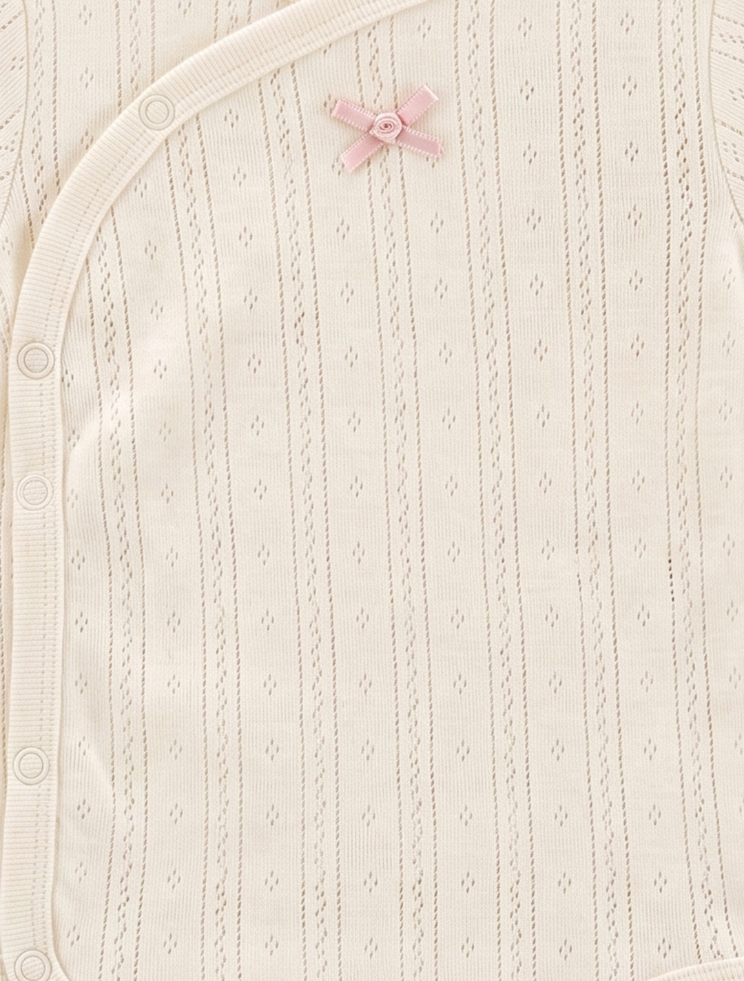 WHITE POINTELLE WRAPOVER ONESIE