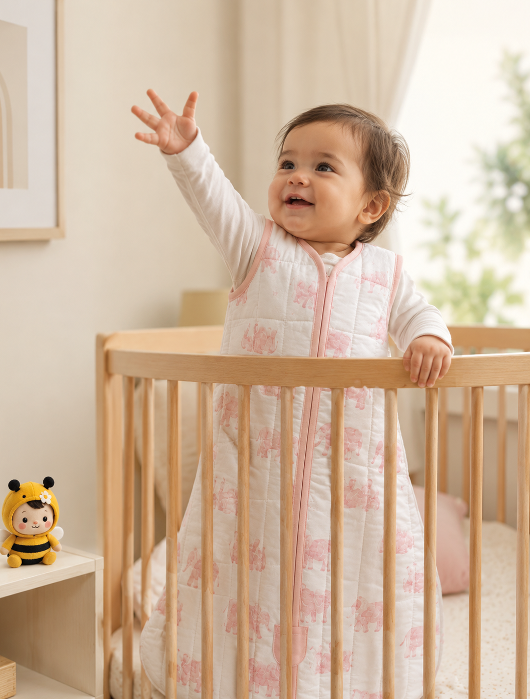 Baby Sleep Bag – Pink Elephants