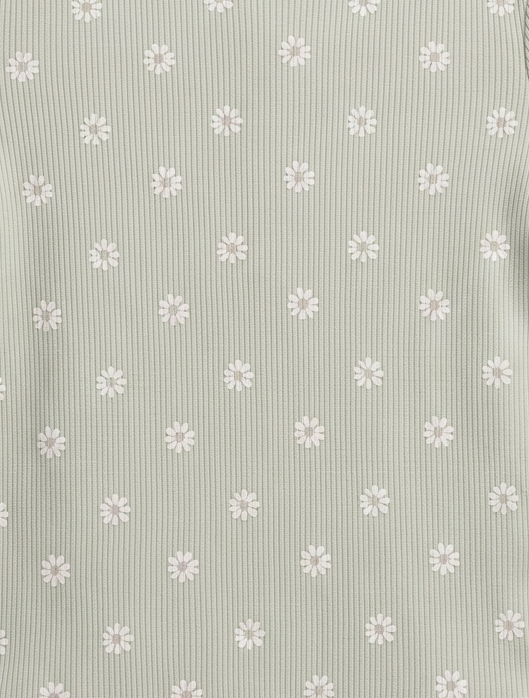 SAGE GREEN FLORAL RIBBED ONESIE