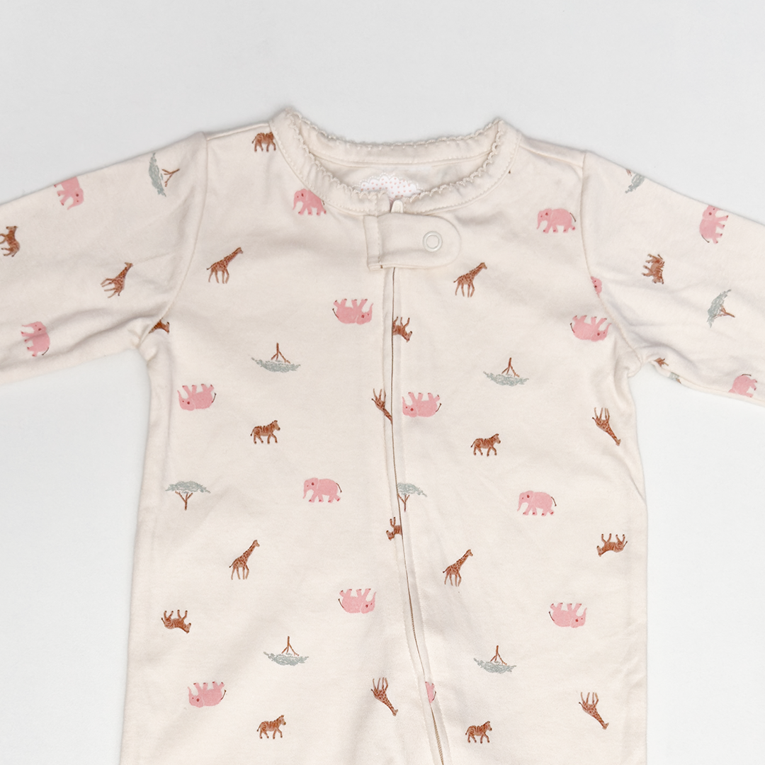 OFF WHITE ANIMAL PRINTED SLEEPSUIT