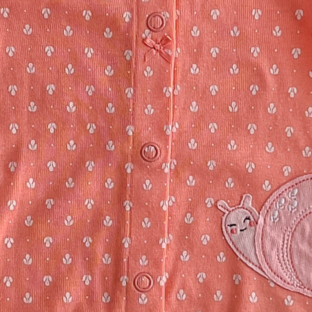 PEACH PATTERNED SNAIL JUMPSUIT