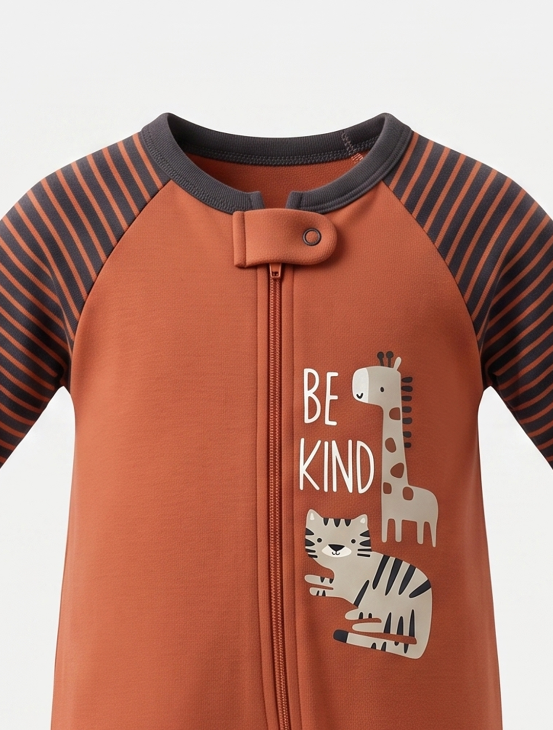 Burnt brown zipper sleepsuit