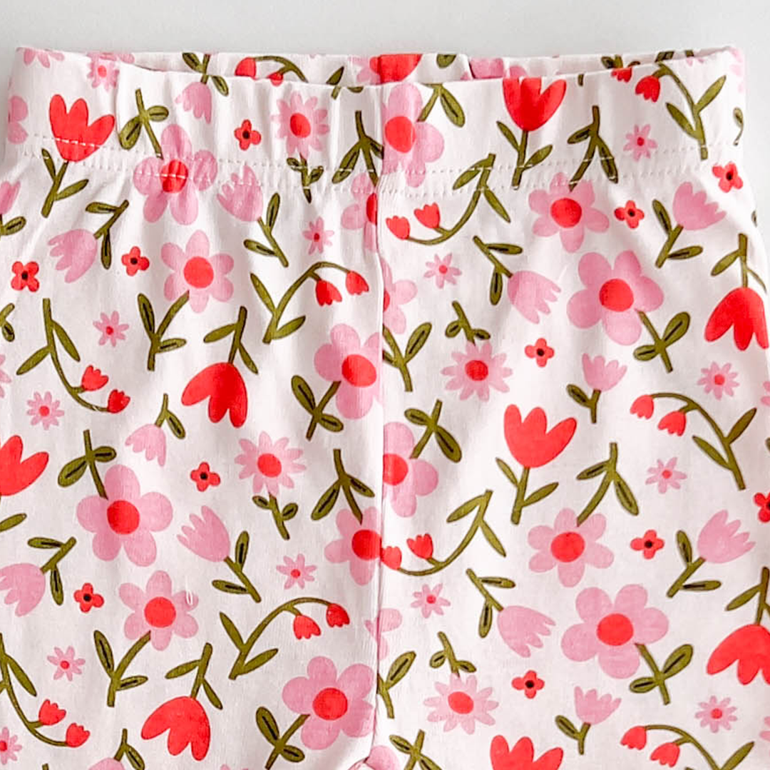 PINK FLORAL PRINTED PANTS