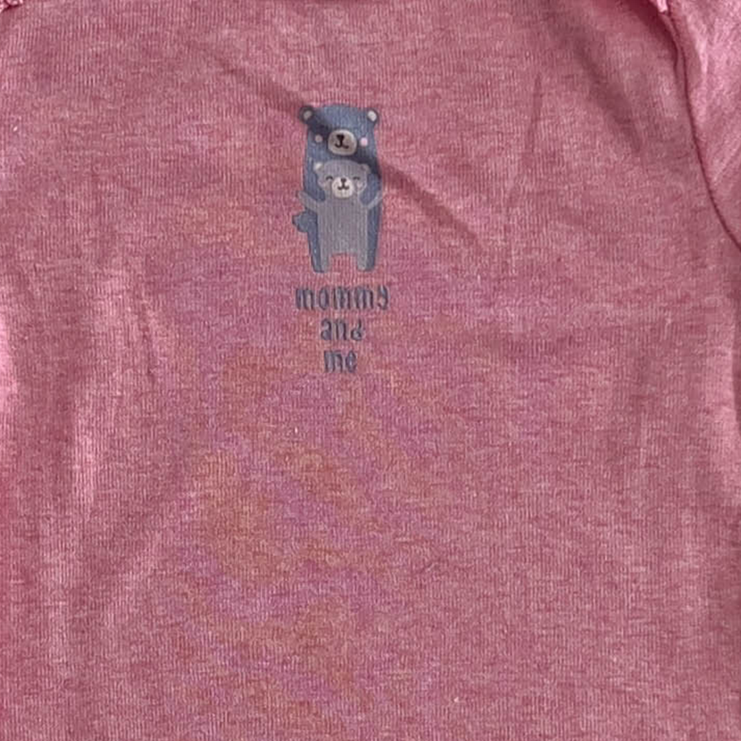 MOMMY AND ME PRINT PINK ONESIE